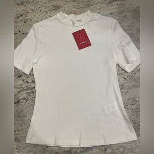 Mock Neck White Women's Top.  NWT. Size medium.